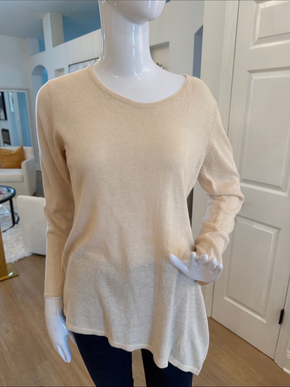 Cream Asymmetrical Sweater